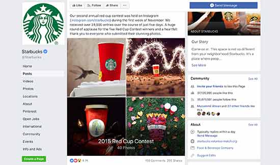 Starbucks Facebook contest