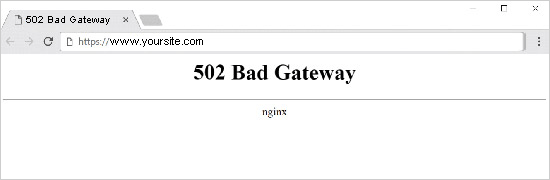 502 Bad Gateway error