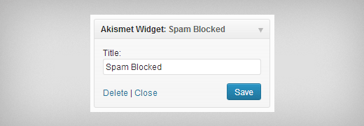 Akismet widget to display the number of spam comments caught by the plugin