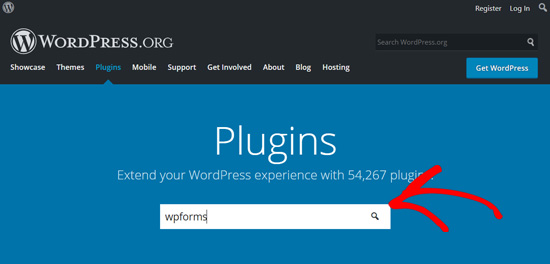 Search WPForms plugin in WordPress.org