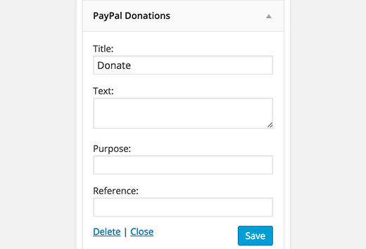 PayPal Widget in a WordPress sidebar
