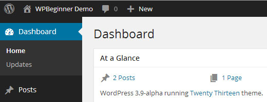 WordPress 3.8 Dark Theme