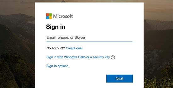 Sign in Outlook