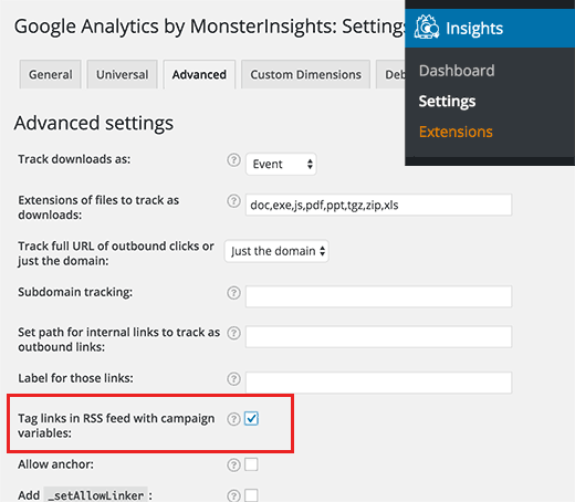 Tracking RSS feed links in Google Analytics