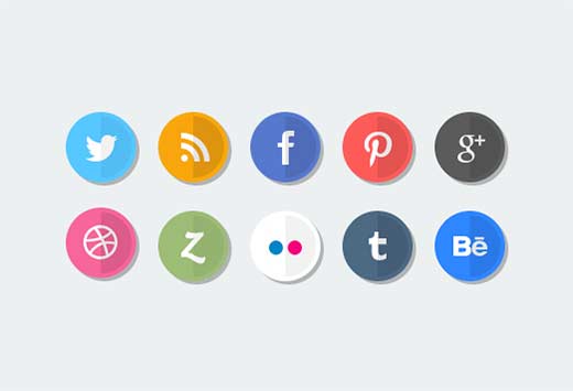 Flat social media icon set 