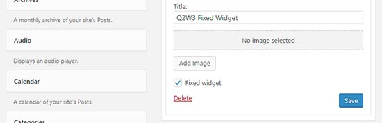 Q2W3 Fixed Widget for WordPress