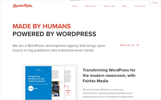 Human Made - Popular WordPress Design Company