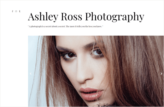 Astra's Photography Portfolio template