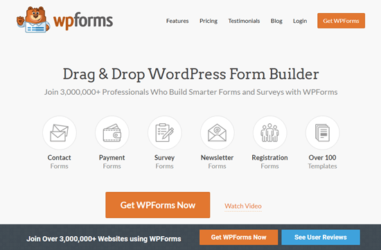 The WPForms website