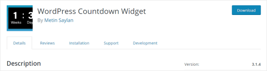 The WordPress Countdown Widget plugin