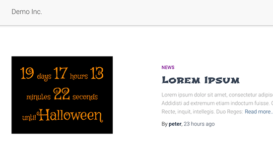 Halloween countdown timer
