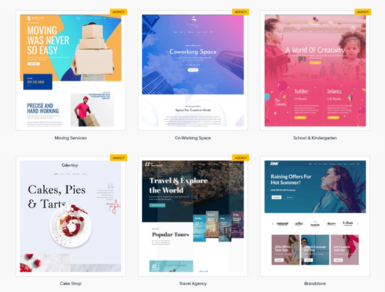 Selection of the 55+ Astra Pro agency templates
