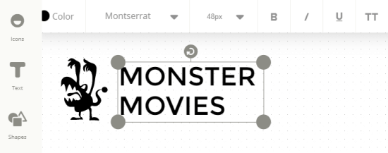 Monster Movies logo created with Ucraft logo maker