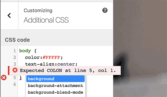 Error highlighting in new code edior