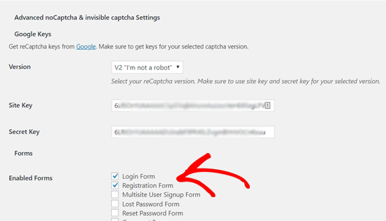 Enable reCAPTCHA for Default WordPress Login and Registration Form