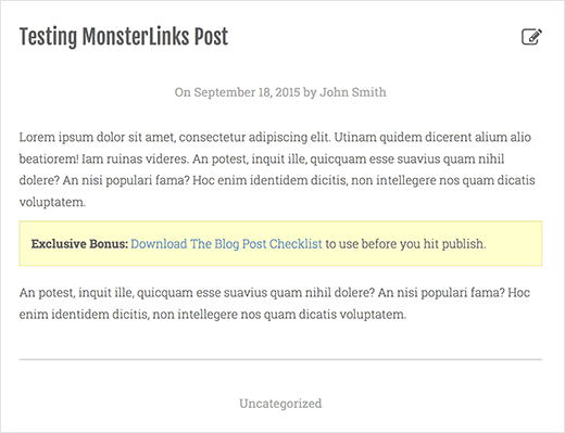 MonsterLink displayed in a yellow box 