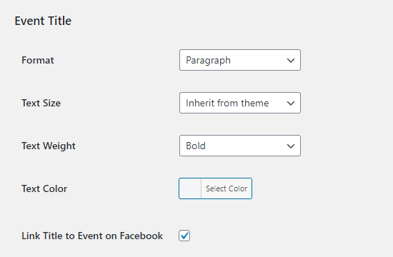 Changing the settings for the titles of your events