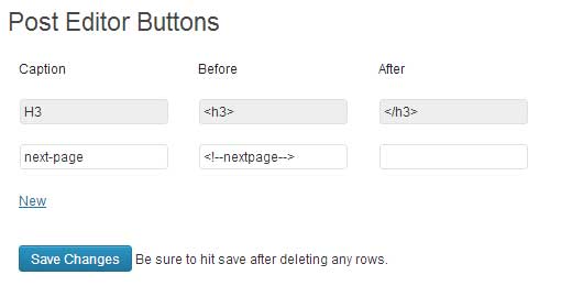 Post Editor Buttons