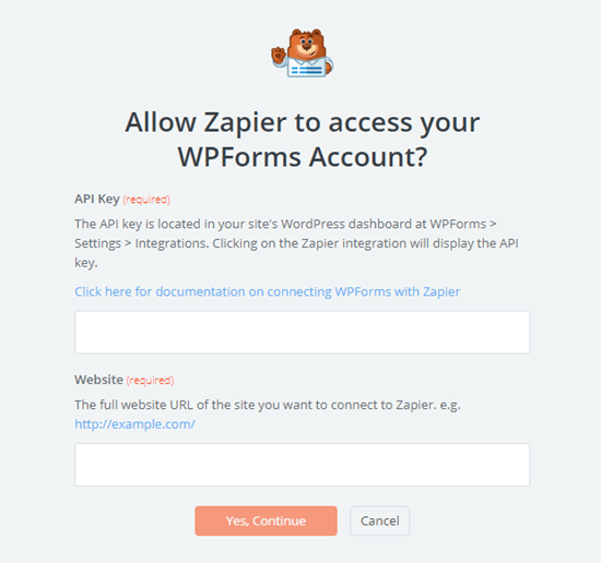 وارد کردن API و نام دامنه در Zapier