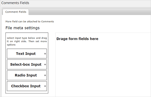 Drag and drop input fields to the form