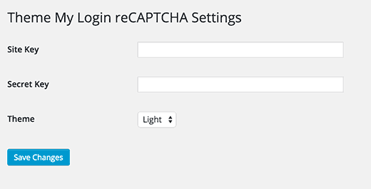 Adding recaptcha to registration form in WordPress using Theme my login
