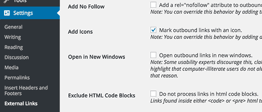 Add icon to external links