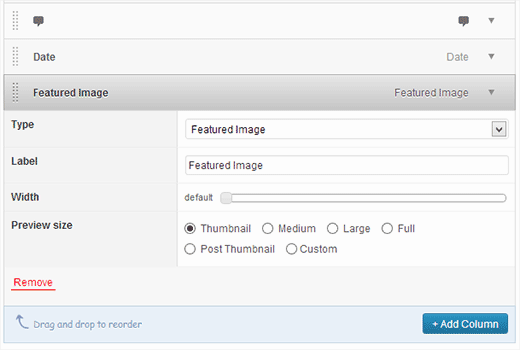 Adding a featured image column in Posts admin screen