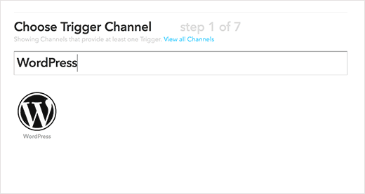 Select WordPress as your IFTTT trigger channel