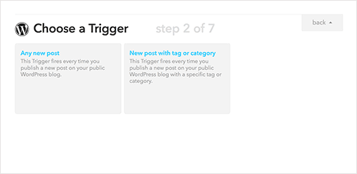 Choose any new post as your trigger