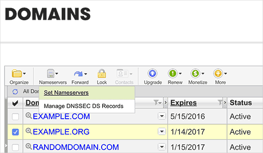 Editing a domain name in GoDaddy