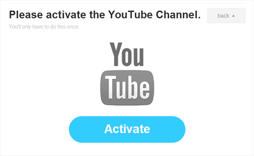 Activate YouTube Channel to continue
