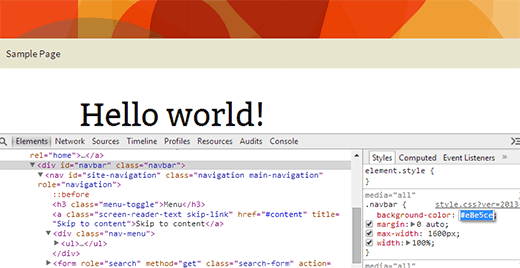 Playing around with CSS in Chrome Inspector