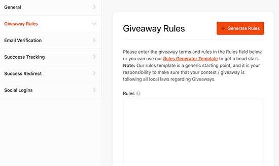 Generate contest rules
