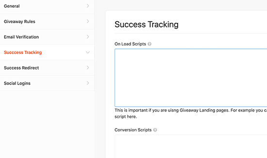 Success tracking