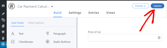 Update Your Car Payment Calculator Form in WordPress
