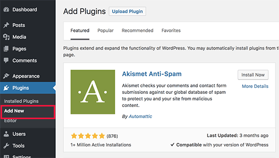 Adding WordPress plugins