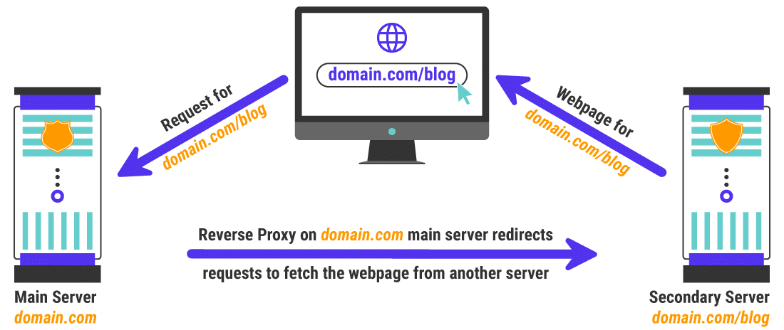 An example of a reverse proxy server use case