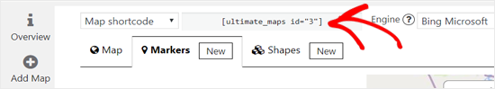 Copy Bing Map Shortcode to embed in WordPress