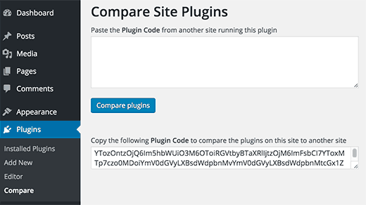 Compare plugins