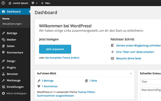 WordPress in German