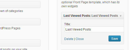 Last viewed posts widget