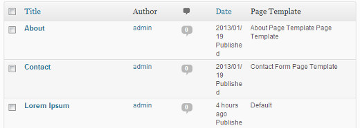 Showing page template names in WordPress Dashboard