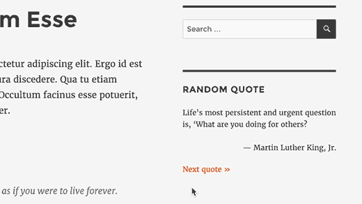 Ajax display of random quotes in WordPress sidebar