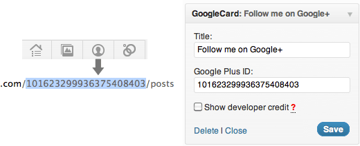 GoogleCard Widget Setting