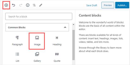 Adding an image block to your homepage