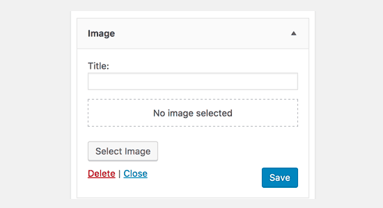 The new image widget in WordPress 4.8