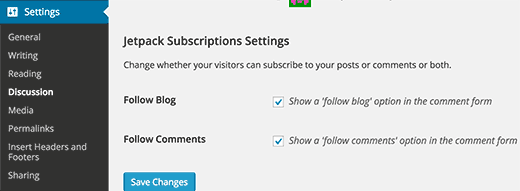 Adding subscription options in comment form