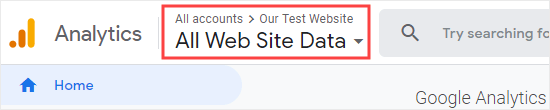 Check that you have the correct website selected in Google Analytics