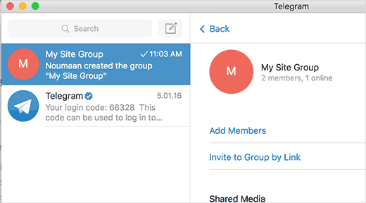 Adding new members to Telegram group