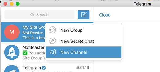 Creating a new Telegram channel